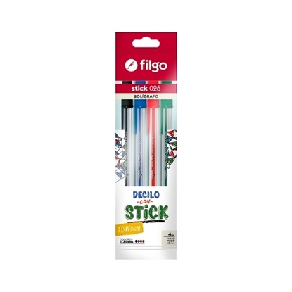 Imagen de bolígrafo Filgo stick 1.0 - flow pack 4 clásico