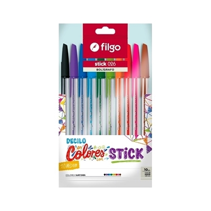 Imagen de bolígrafo Filgo stick 1.0 - flow pack 10 surtido