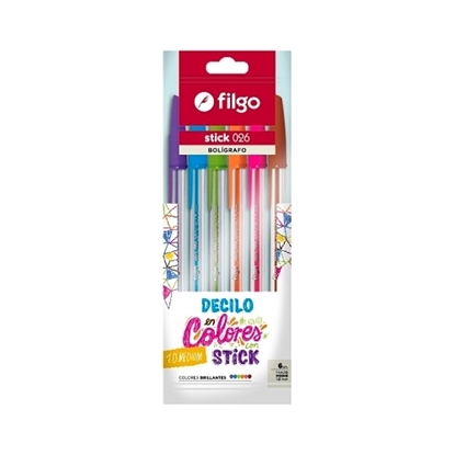 Imagen de bolígrafo Filgo stick 1.0 - flow pack 6 brillante