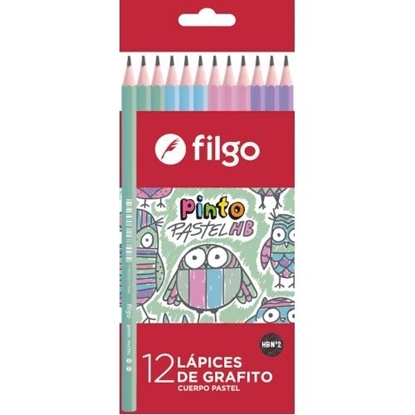 Imagen de lápiz de escribir resina Filgo pinto HB pastel - caja x 12