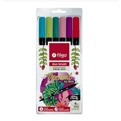 Imagen de marcador Filgo duo brush pen - estuche 6 tropical