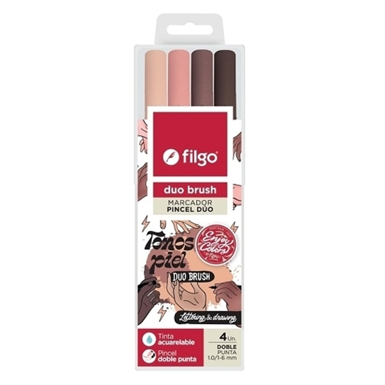 Imagen de marcador Filgo duo brush pen - estuche 4 tonos piel