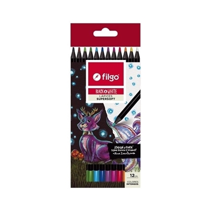 Imagen de color Filgo resina black & white - estuche 12 surtido