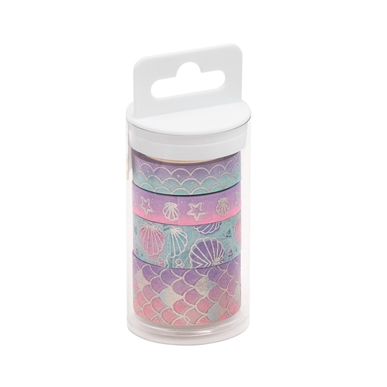 Imagen de Brw cinta adhesiva washi tape -amal hot sirena- 20x5mm blister 4 unidades