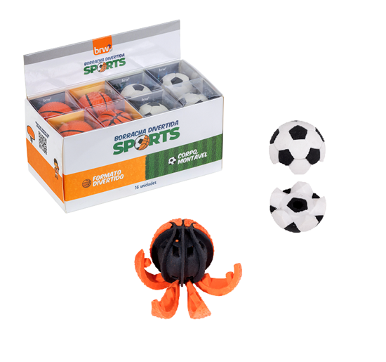 Imagen de Brw goma de borrar sport ball- display 16 unidades