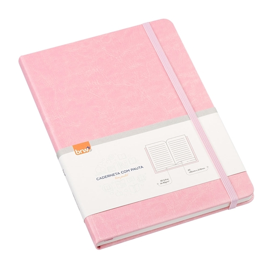 Imagen de Libreta brw a5 con elastico 80 hojas rosa pastel