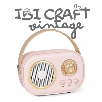 Imagen de Parlante mini bluetooth ibi craft vintage rosado