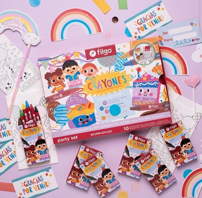 Imagen de a.Filgo party set crayones de cera pinto - display 6 set x 10 estuches