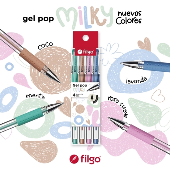 Imagen de a.Filgo roller gel pop - estuche 4 milk