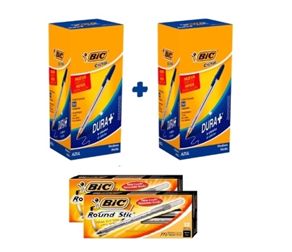 Imagen de Bic boligrafo promo 2 box x50 +24 ROUND STIC NEGRAS